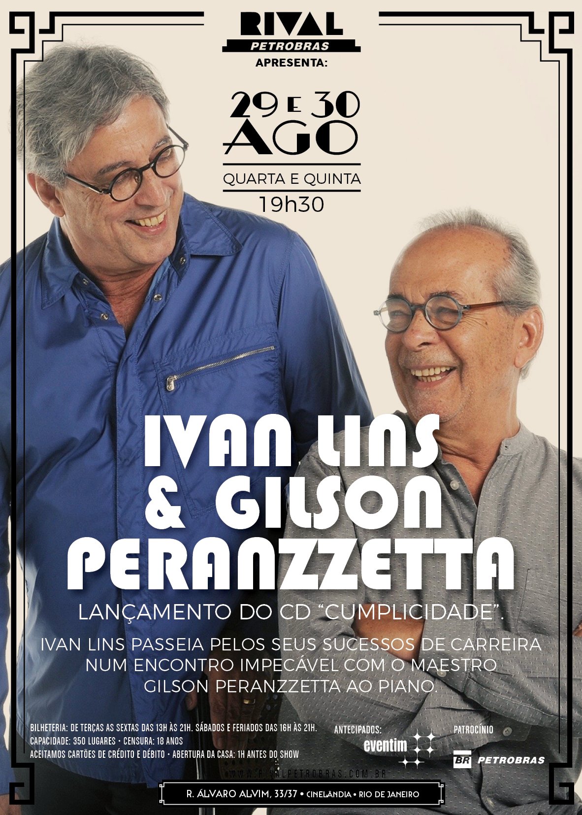 29 e 30/08 ???? Ivan Lins & Gilson Peranzzetta – Show do CD CUMPLICIDADE